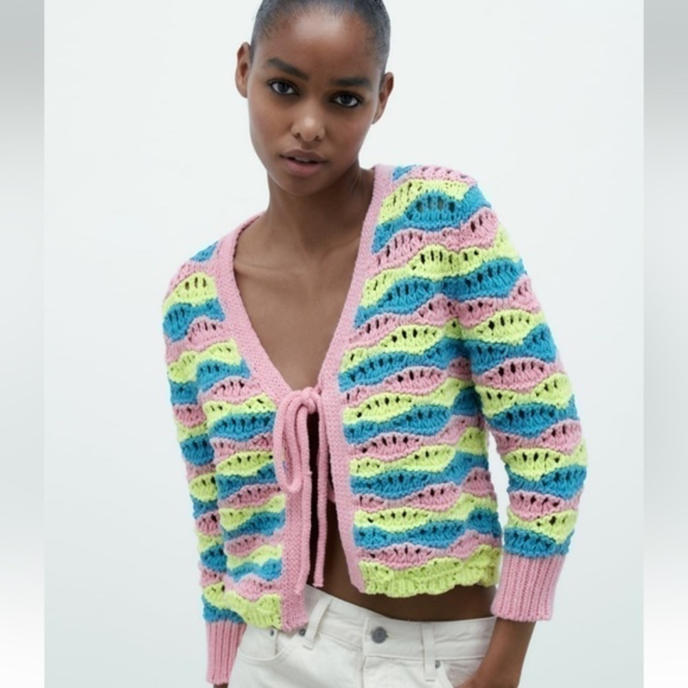 Zara NWT striped knit cardigan